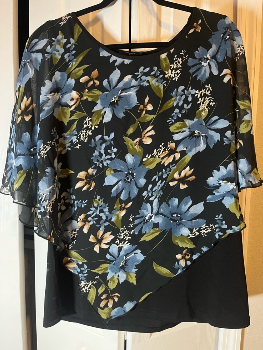 Lotusmile women’s sheet overlay floral flowy blouse size XL